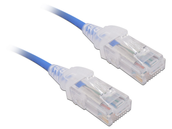 Cable de red SIEMON MC6-03-0628, Patch Cord MC6 Modular Cat6 UTP, CM/LS0H, 3ft, Color Azul, Diámetro Reducido (28AWG).