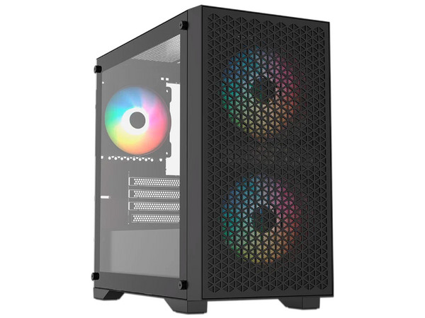 Gabinete Gamer Balam Rush Carbono AirCool 4000A, Mini-Tower, Micro-ATX, (No Incluye Fuente de Poder). Color Negro.