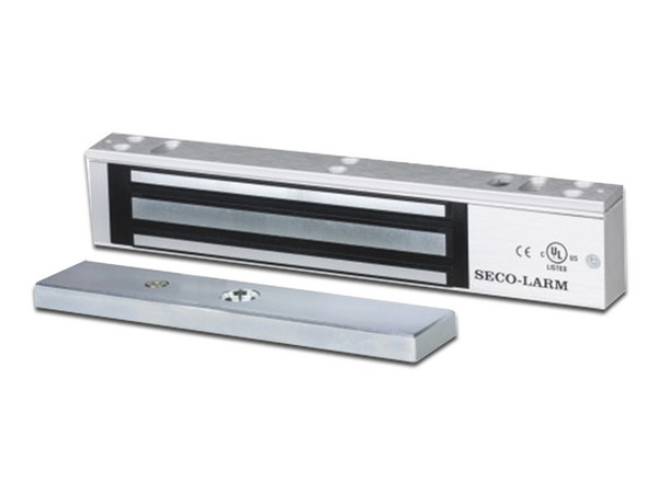 Cerradura Electromagnética Seco-Larm E941SA1K2PQ de 544 kg, Sensor de Retención, LED, Color Plateado.