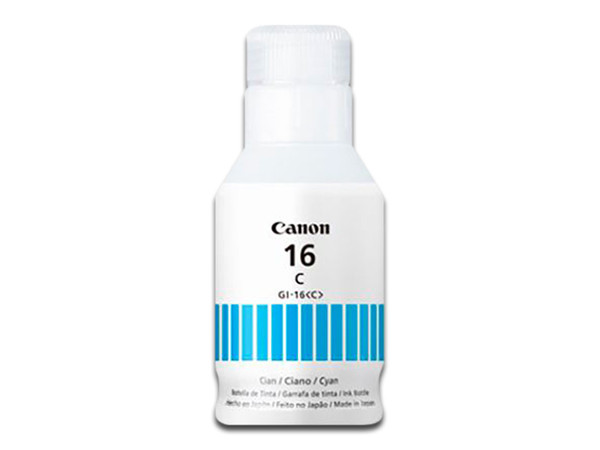 Botella de tinta Canon GI-16C, Cian, Modelo: 4418C001AA.