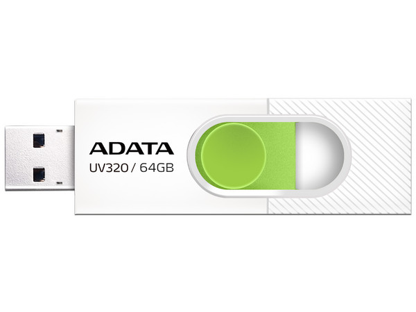 Unidad Flash USB 3.0 ADATA UV320 de 64GB. Color Blanco/Verde.
