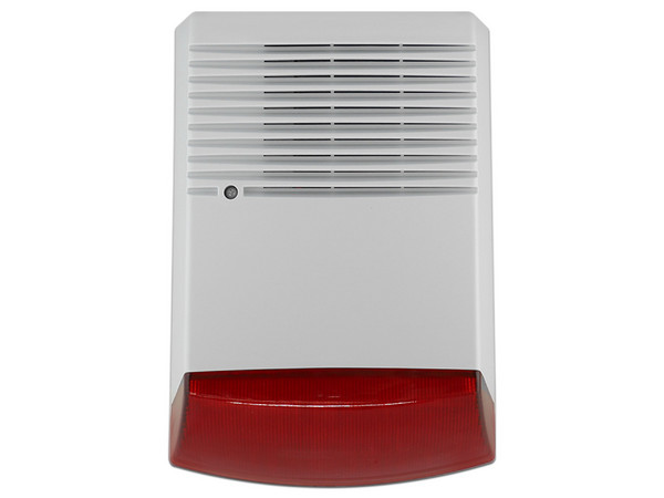 Sirena Estrobo Exterior con Batería PAAMON PM-SRE60RB con Doble Carasa y 1 Tono de 125dB. Color Rojo.