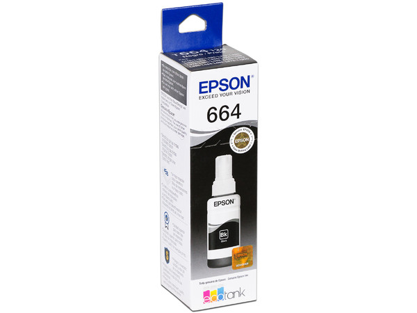 Botella de Tinta Negra Epson T664, Modelo: T664120-AL.