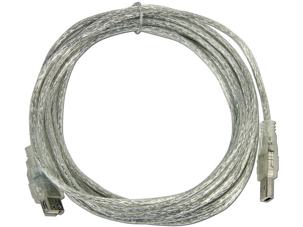 Extensión de cable USB 2.0, A macho / A hembra, 4.5m, Plata. - imagen 2