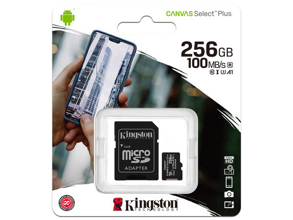 Memoria Kingston MicroSDXC UHS-I U3 Canvas Select Plus de 256GB, V30, Clase 10. Incluye adaptador. - imagen 3