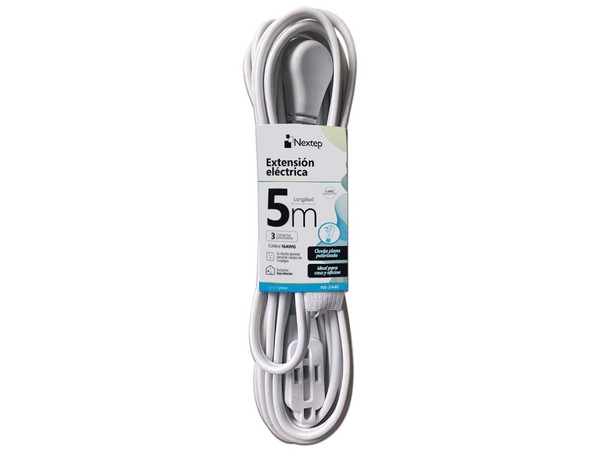 Extensión Eléctrica Nextep NE-244C, 3 Contactos, 5, Color Blanco.