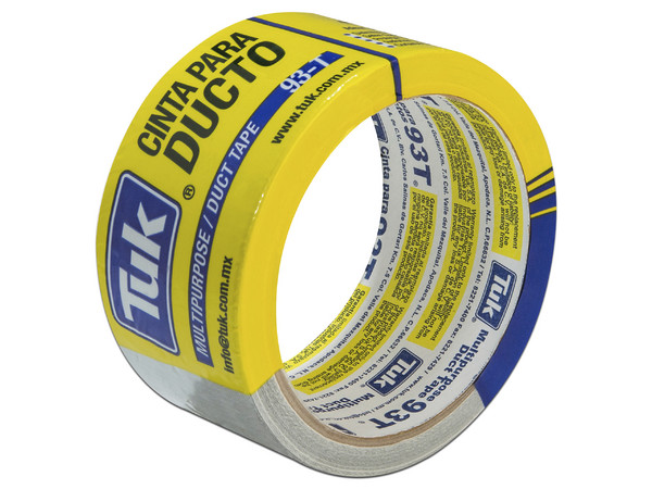 Cinta Adhesiva TUK 93T para Ductos, 48mm x 10m, Color Gris.