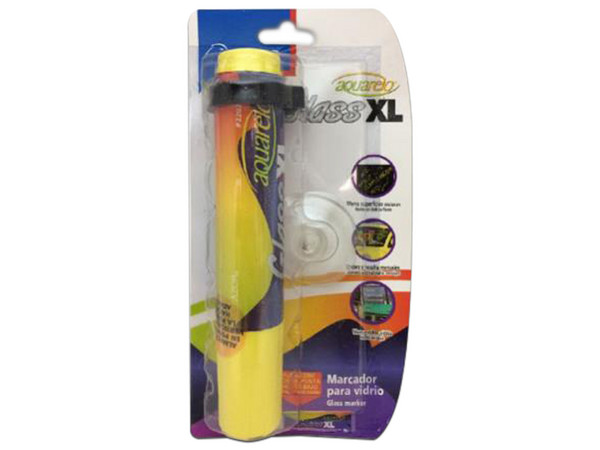 Marcador Azor Aquarelo Glass XL, Punta tipo Cincel, Tinta Base Agua. Color Amarillo.