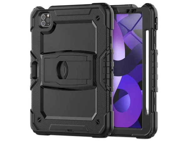 Funda TEKKU StandC uso rudo para iPad Air 5, Color Negro.