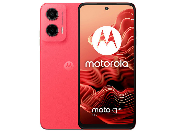 Smartphone Motorola Moto G35 5G: Procesador Unisoc T760 (hasta 2.0 GHz), Memoria RAM de 4GB, Almacenamiento de 256GB, Pantalla LED-Multi-Touch de 6.7" HD+, Bluetooth, Wi-Fi, Cámara principal de 50MP, Android 14, Color Naranja.