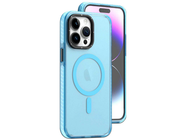 Funda protectora Tekku Matte Color para iPhone 15, Compatible con MagSafe, Color Celeste. - imagen 2