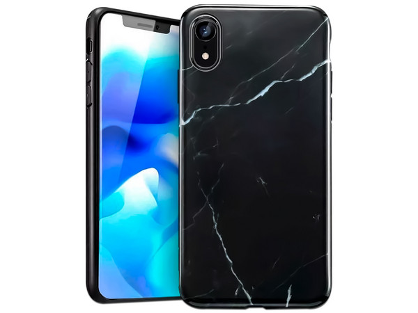 Funda protectora ESR Marmol, Para iPhone XR. Color Negro.