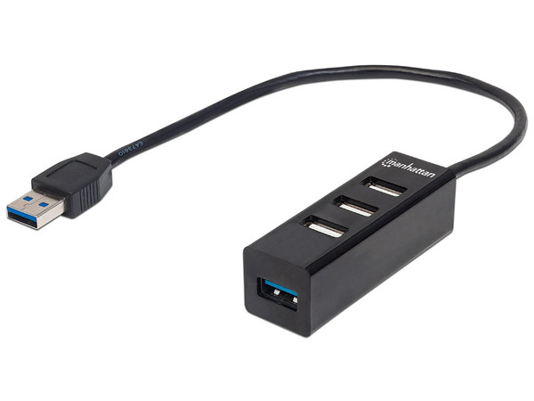 Hub USB Manhattan de 3 Puertos USB 2.0 y 1 puerto USB 3.0.