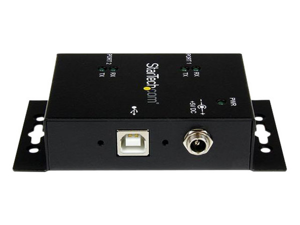 Hub Concentrador Adaptador USB a Serial RS232 DB9 2 Puertos Riel DIN Industrial Montaje en Pared - imagen 2