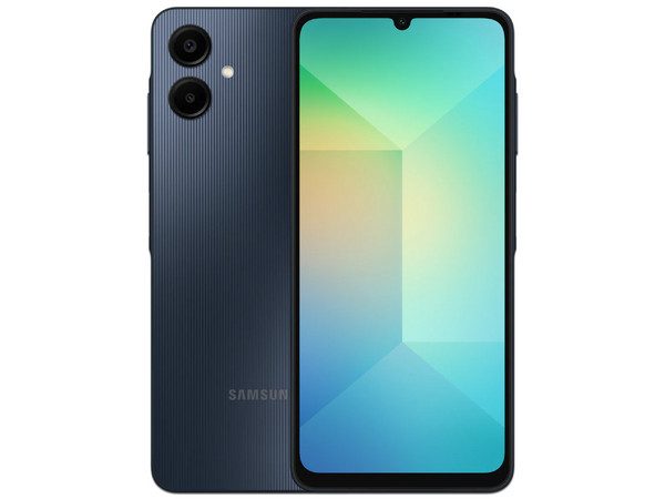 Smartphone Samsung Galaxy A06: Procesador MediaTek G85 Octa Core (2.0 GHz), Memoria RAM de 4GB, Almacenamiento de 128GB, Pantalla LED Multi Touch de 6.7" HD+, Bluetooth 5.3, Wi-Fi 5, Cámara principal de 50MP, Android 14. Color Negro.