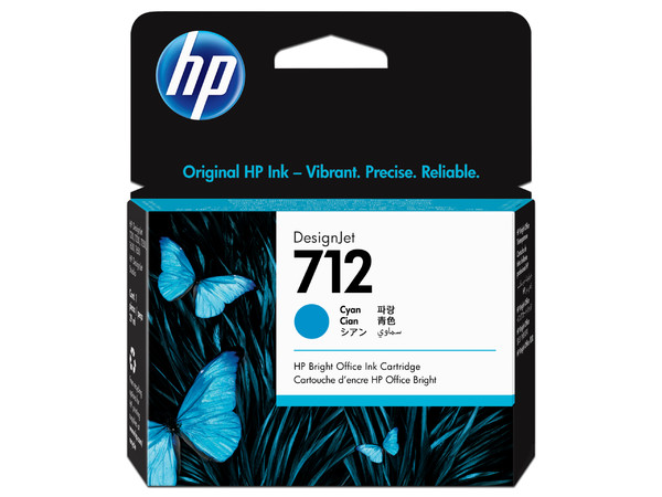Cartucho de tinta HP 712 Cian Original (3ED67A).
