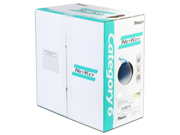Bobina de Cable UTP Panduit NUR6C04BU-C de cobre, NetKey, Cat6, 305 m, Hasta 1000Mbps. Color Azul