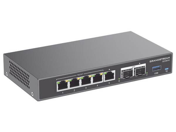 Dispositivo 4 en 1 Grandstream GCC6010, PBX IP, Firewall de última generación, Ruteador VPN y Switch, 5 puertos Gigabit 4 con PoE, WiFi-6, 2 SFP y 1 USB. - imagen 2