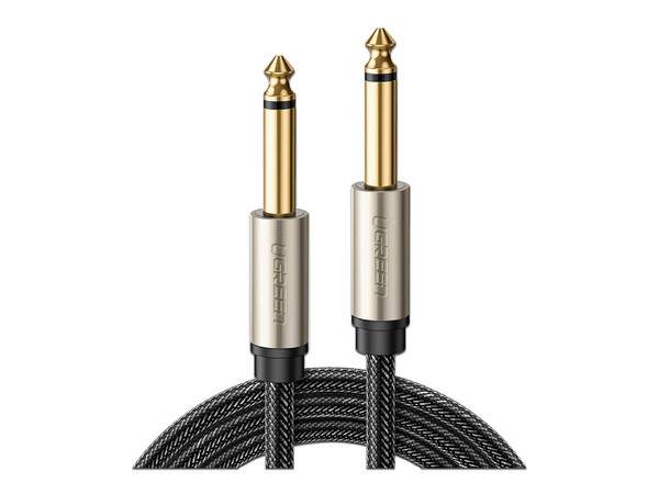 Cable de Audio Ugreen de Conectores TRS (6.35mm), Mono, Nylon Trenzado, 10m. Color Negro. - imagen 3