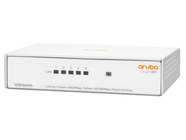 Switch HPE Aruba Instant On 1430 5G de 5 Puertos 10/100/1000 Mbps, Color Blanco. - imagen 2