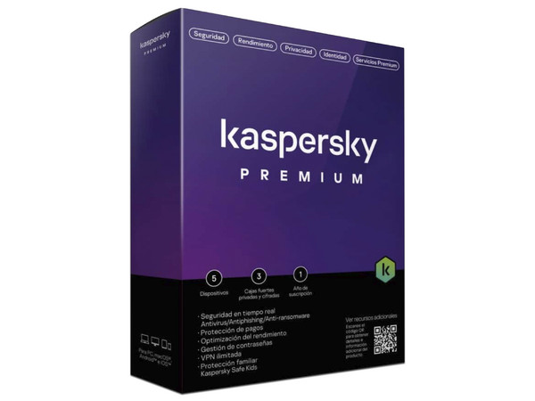 Kaspersky Premium, 5 Dispositivos, 1 Año.