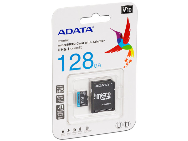 Memoria ADATA MicroSDXC UHS-1 U1 de 128 GB, Clase 10.