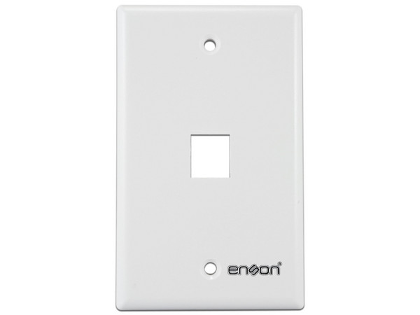 Placa de Pared Enson EPRO-FP10, Compatible con Jack Keystone de 1 Puerto, Color Blanco.