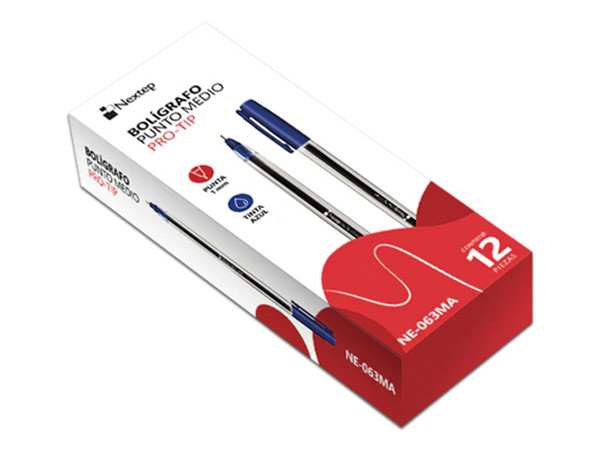 Bolígrafo NEXTEP Pro-Tip, Punta media de 1mm, Color Azul, Caja con 12 Piezas. - imagen 2