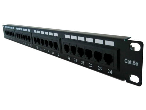 Panel de Parcheo Cat5e LinkedPro LP-PP-507, 24 puertos, UTP, 1U. Color Negro.