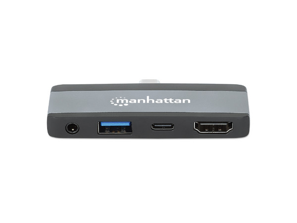 Docking Station USB-C 4 en 1, USB 3.2 Tipo-C a HDMI 4K a 30 Hz, USB-A 10 Gbps, USB-C Power Delivery 100 W, Puerto de Audio 3.5 mm, Aluminio, Negro/Gris Espacial. - imagen 3