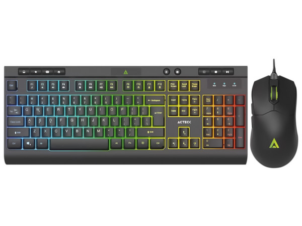 Kit de Teclado y Mouse Gamer Acteck CREATOR AUREAN PRO MK477G, Iluminación LED, Color Negro.