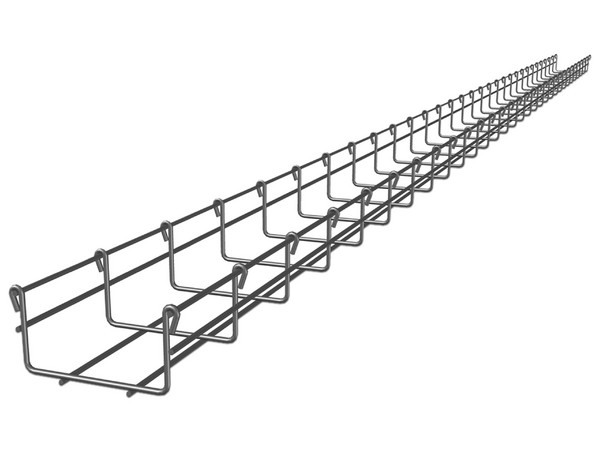 Charola tipo Malla Charofil CH-54-100EZ, 54/100 mm, Acabado Electro Zinc, hasta 86 cables Cat6, Tramo de 3m.