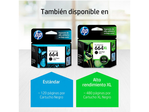 Cartucho de tinta HP 664XL, Color negro Original (F6V31AL). - imagen 3