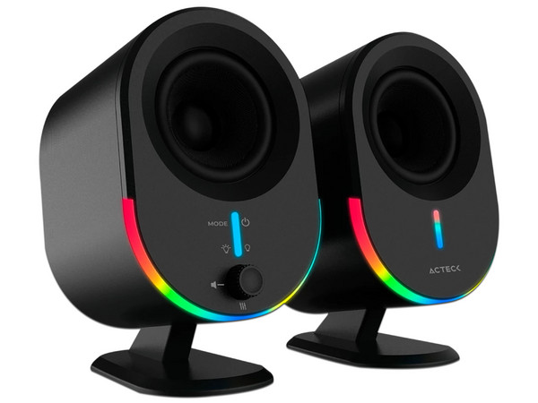Bocinas Acteck DYNAMIC EXACT BS630, 2.0, Inalámbrico, AUX, USB, Color Negro.