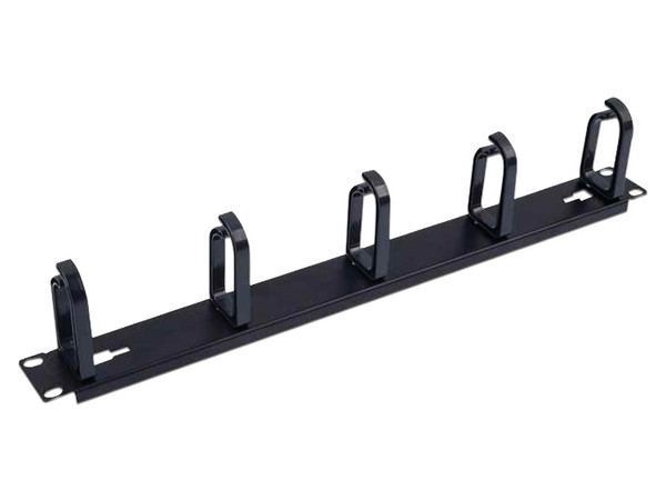 Organizador de cables LinkedPro con 5 anillos, 1U, 19". Color Negro.