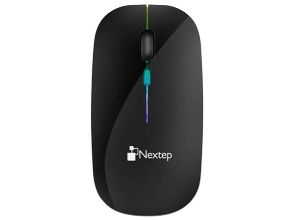Mouse Ergonómico Inalámbrico Nextep NE-412N, hasta 1,600 dpi, iluminación RGB. Color Negro. - imagen 2