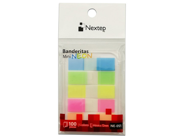 Banderitas Nextep NE-051, 5 Colores, Caja con 10 Paquetes.