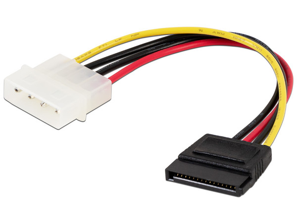 Cable Manhattan para disco duro SATA, 15 pines/4 pines Molex.