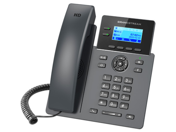 Teléfono IP Grandstream GRP2602, con 2 puertos Ethernet, pantalla LCD retroiluminada 2.41", 4 cuentas, 8 teclas de funciones.