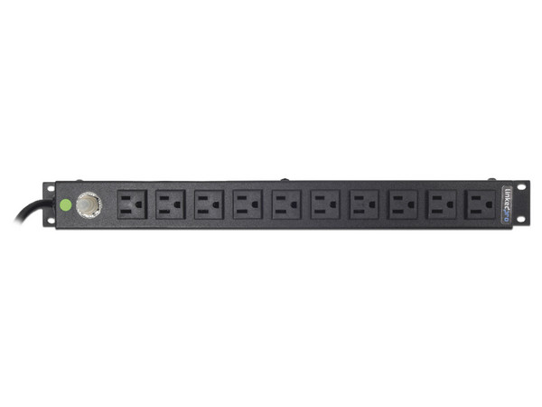 PDU Barra horizontal multicontacto LinkedPro HTCM-1U-10C con 10 salidas para montaje en rack de 19". Color Negro - imagen 2