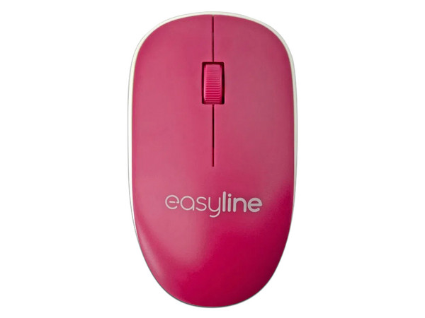 Mouse Óptico Inalámbrico EASY LYNE, 1200 dpi, USB, Color Magenta.