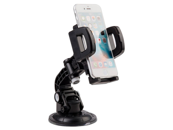Soporte Universal para Auto con ventosa, Color negro.