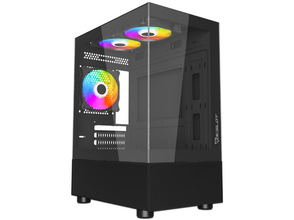 NA - Gabinete Ocelot GLASS EN6, Mid-Tower, Micro-ATX, (No Incluye Fuente de Poder), Color Negro.