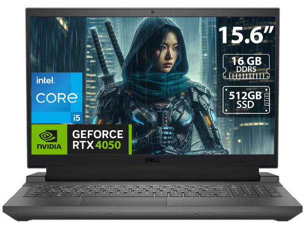 Laptop Gamer DELL G15 5530:Procesador Intel Core i5 13450HX (Hasta 4.6 GHz),Memoria de 16GB DDR5,SSD de 512GB,Pantalla de 15.6" LED, Full HD (1920 x 1080), 165Hz,NVIDIA GeForce RTX 4050 6GB GDDR6,S.O. Windows 11 Home.