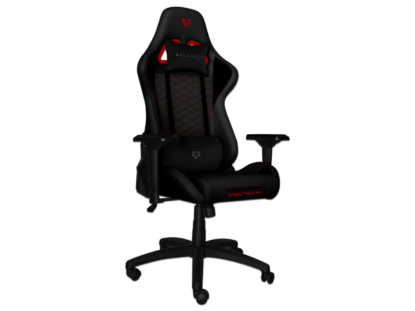 Silla Gamer Balam Rush Thunder 2, Apoyabrazos 4D, Respaldo Ajustable, Inclinación de hasta 180 Grados, Respaldo y Asiento Acolchado, Soporta Hasta 150 kg, Color Negro/Rojo.