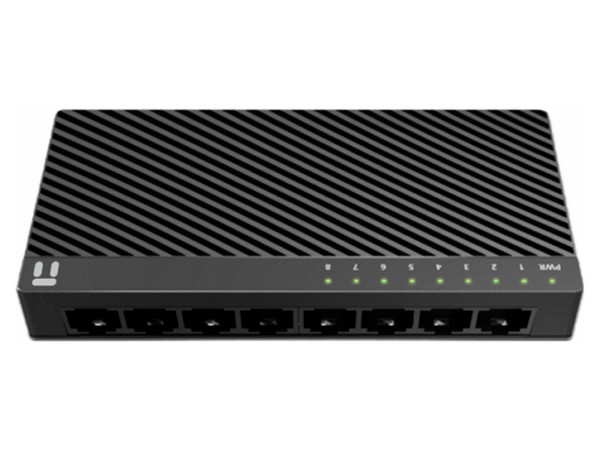 Switch NETIS de 8 puertos RJ-45 10/100 Mbps.