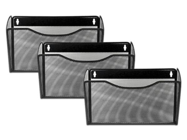 Paquete de 3 Revisteros Nextep NE-164P3 de pared, Malla metálica. Color Negro.