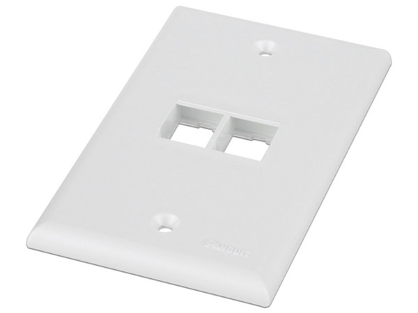 Placa de Pared Vertical Panduit NK2FNWH, Salida Para 2 Puertos Keystone, Color Blanco. - imagen 2