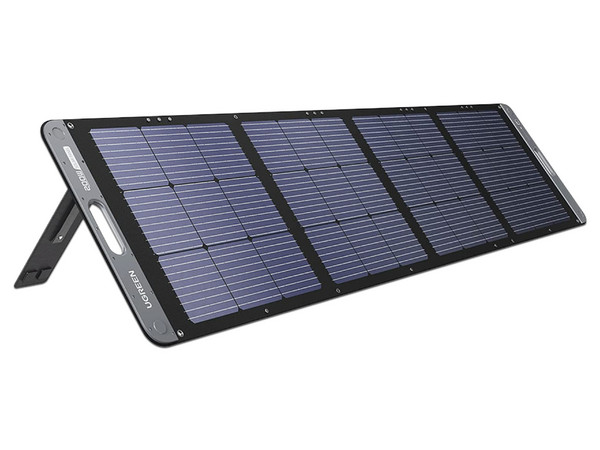Panel Solar Plegable 200W / Recomendado para el Power Station Portable de 1200W UGREEN / Alta Eficiencia de Conversión / Alineación Inteligente de la Luz Solar / Resistente Al Agua y Duradero / Incluye Cable XT60 Macho a Macho 2m.