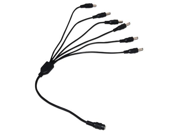 Divisor de energía Enson tipo pulpo con 6 conectores machos de 2.1mm.